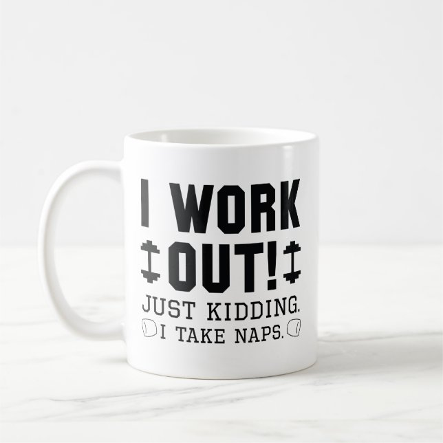 Caneca De Café Eu Me Exercito Só Que Estou Brincando Eu Durmo (Esquerda)