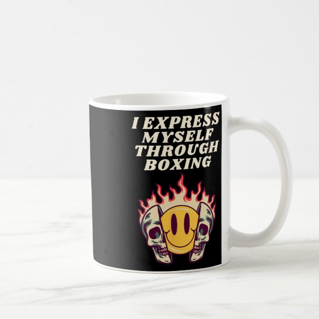Caneca De Café Eu Me Expresso Através Do Boxing (Direita)