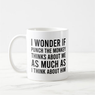 Caneca De Café Eu me pergunto se o macaco Punch pensa em mim maca