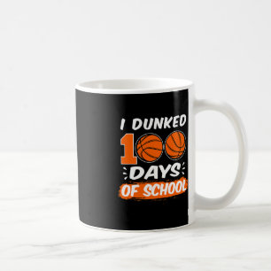 Caneca De Café Eu mergulhei 100 dias de basquete escolar