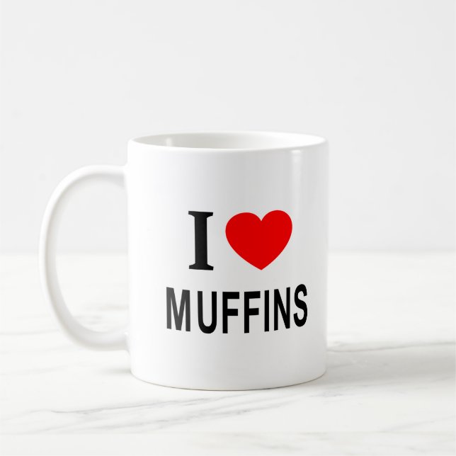 CANECA DE CAFÉ EU ❤️ MUFFINS EU AMO MUFFINS QUE OUÇO MUFFINS (Esquerda)