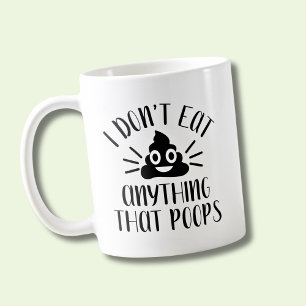 Caneca De Café Eu não como nada que cocô, Vegan