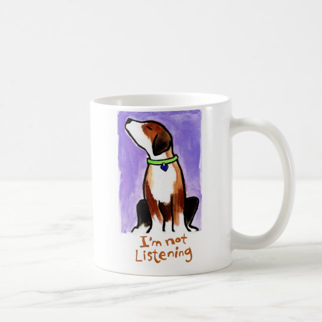 Caneca De Café Eu não estou escutando (o doggy) (Direita)