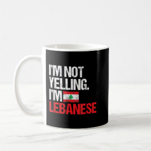 Caneca De Café Eu não estou gritando sou libanês