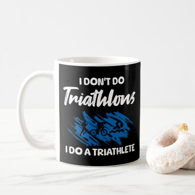Caneca De Café Eu não faço triatletas Eu faço um triatleta engraç (Com Donut)