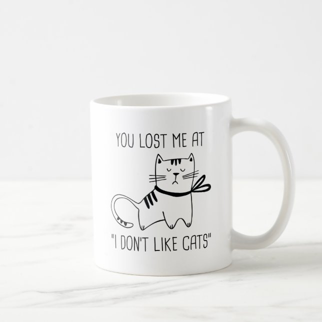Caneca De Café Eu não gosto de gatos (Direita)