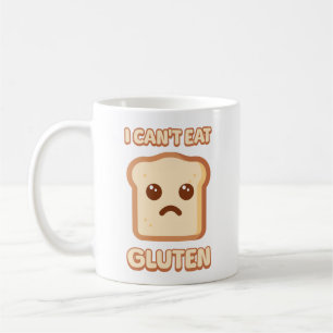Caneca De Café Eu não posso comer Gluten! Cartografia de Pão Boni