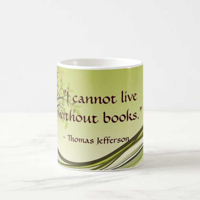 Caneca De Café "Eu não posso viver sem os livros. " (Centro)