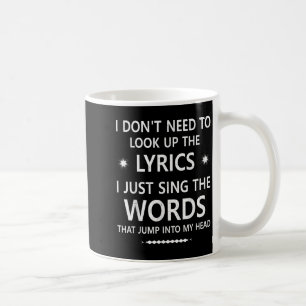 Caneca De Café Eu Não Preciso Procurar As Letras Que Saltam Em Mi