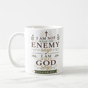 Caneca De Café Eu Não Sou O Que O Inimigo Diz Que Sou O Que Deus
