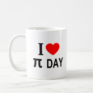 Caneca De Café Eu ❤️ o DIA do π EU AMO o DIA do π EU ADORO o DIA 