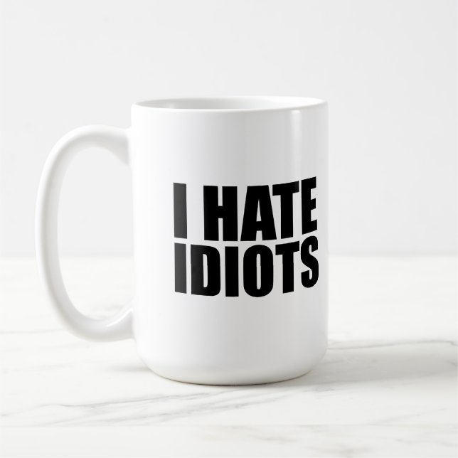 Caneca De Café Eu odeio idiotas (Esquerda)