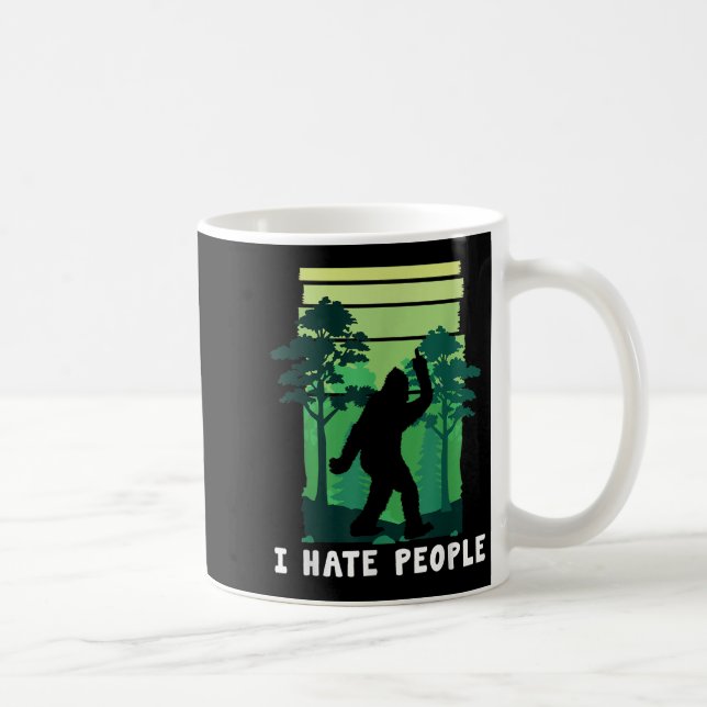 Caneca De Café Eu Odeio Pessoas - Engraçado Dedo Médio Sasqua (Direita)