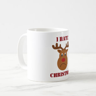 Caneca De Café Eu odeio renas tristes de Natal