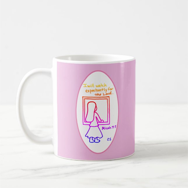 Caneca De Café Eu olharei expectante - Micah7: 7 caneca, direito (Esquerda)