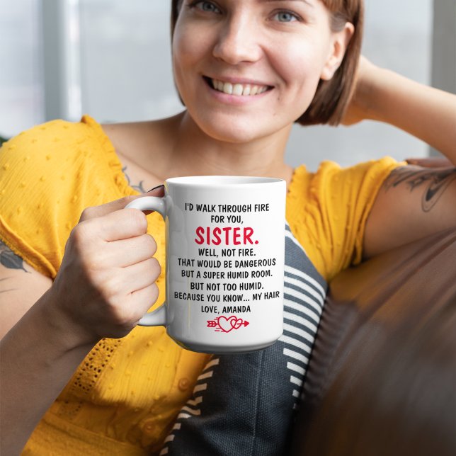 Caneca De Café Eu Passaria pelo Fogo por Você Irmã (Criador carregado)