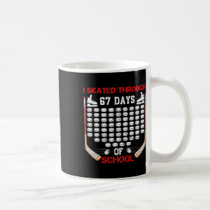 Caneca De Café Eu Patinei Através de 67 Dias de Escola Fã de Hóqu