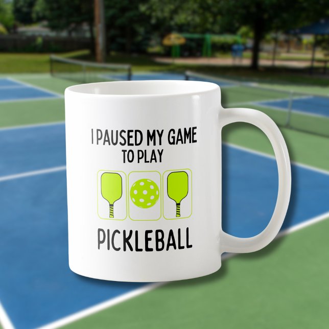 Caneca De Café Eu pausei meu jogo para jogar picleball (Criador carregado)
