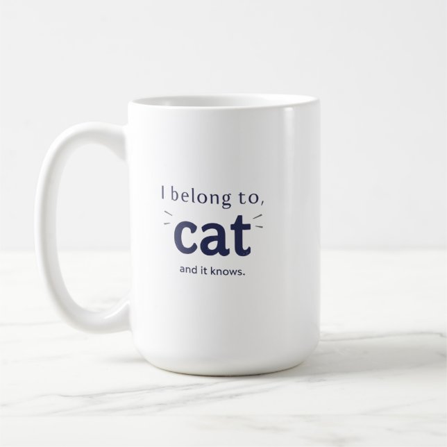 Caneca De Café Eu Pertenço ao Gato (Esquerda)
