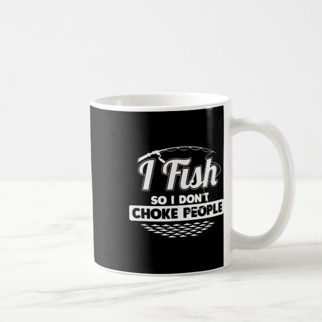 Caneca De Café Eu Pesco Para Não Estrangular Pessoas Frases Engra (Direita)