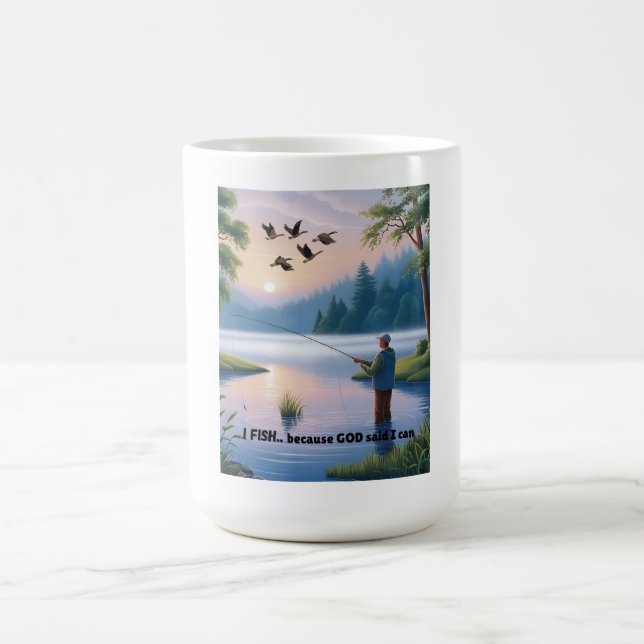 Caneca De Café Eu pesco porque Deus disse que posso - pesca mascu (Centro)
