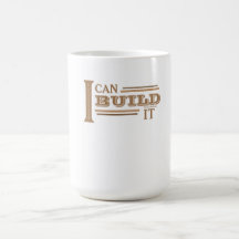 Caneca de Café 'Eu Posso Construir' (Branco)