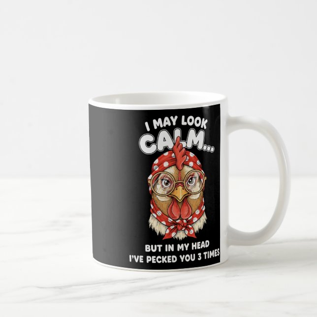 Caneca De Café Eu posso parecer calmo, mas na minha cabeça eu biq (Direita)