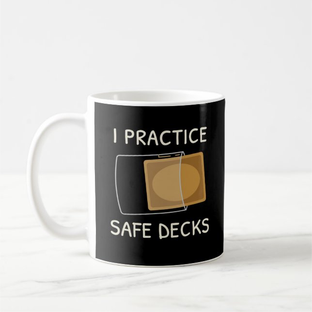Caneca De Café Eu Pratico Decks Seguros Cartão de Troca Jogo Pun  (Esquerda)