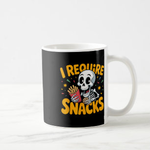 Caneca De Café Eu Preciso De Snacks Divertidos De Esqueleto De Ha