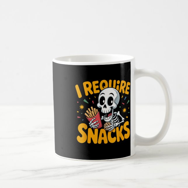 Caneca De Café Eu Preciso De Snacks Divertidos De Esqueleto De Ha (Direita)