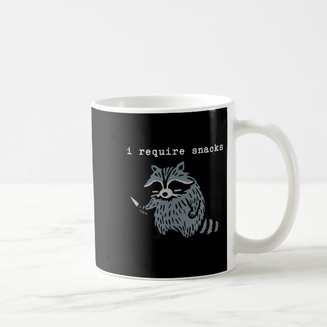 Caneca De Café Eu Preciso De Snacks Raccoon (Direita)