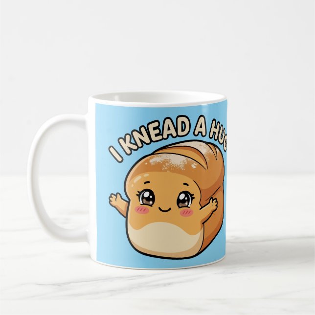 Caneca De Café Eu Preciso de um Abraço — Pão Kawaii (Esquerda)