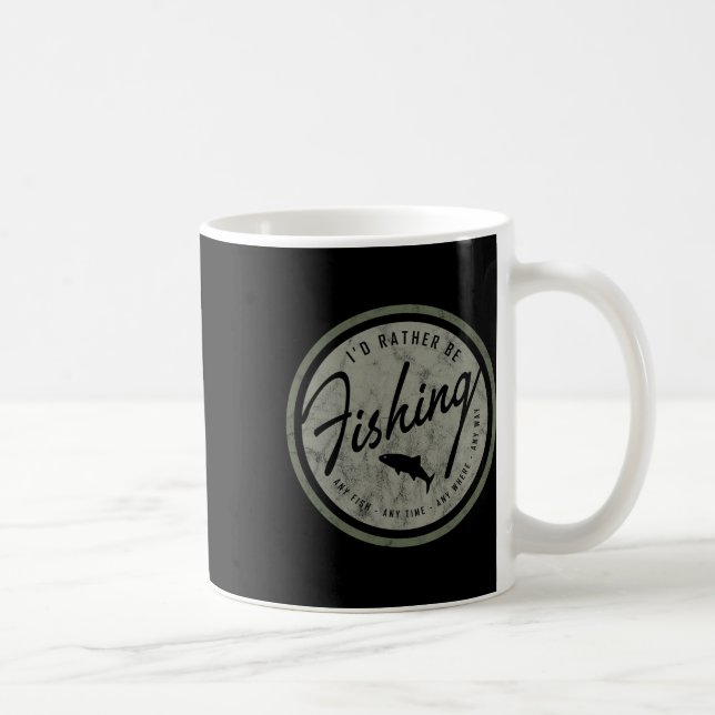 Caneca De Café Eu Preferencialmente De Pescar! Retro (Direita)
