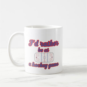Caneca De Café Eu Preferencialmente em um jogo de hóquei