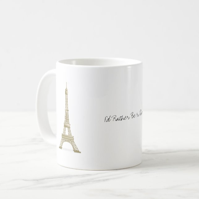 Caneca De Café Eu Preferencialmente Estar Em Paris, França, Eiffe (Frente Esquerda)