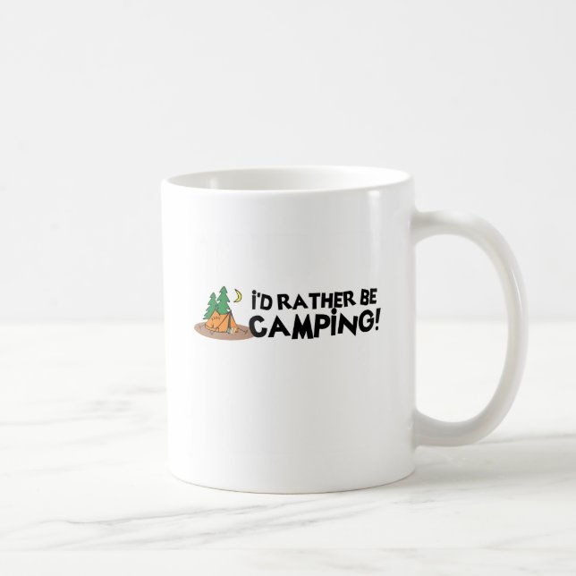 Caneca De Café Eu preferencialmente estaria acampando (Direita)