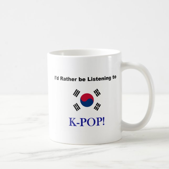 Caneca De Café Eu preferencialmente estaria escutando KPOP! (Direita)