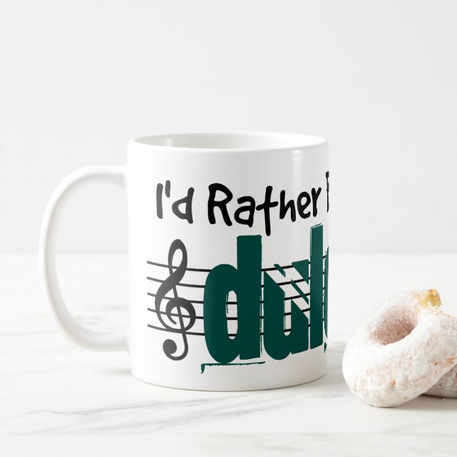Caneca De Café Eu preferencialmente estaria jogando meu Dulcimer (Com Donut)