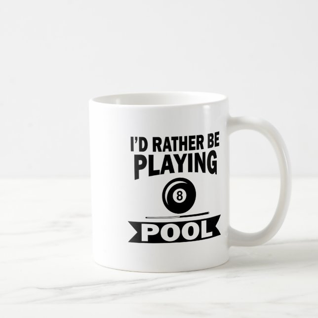 Caneca De Café Eu Preferencialmente Jogando Piscina Engraçado Pis (Direita)