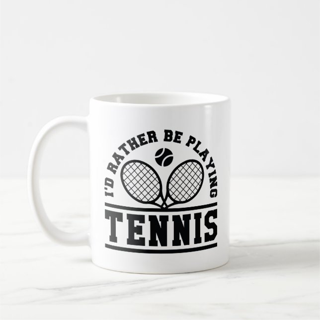 Caneca De Café Eu Preferencialmente Jogando Tênis (Esquerda)