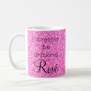 Caneca De Café Eu Preferencialmente Ser Bebendo Rosé Rosa Glitte