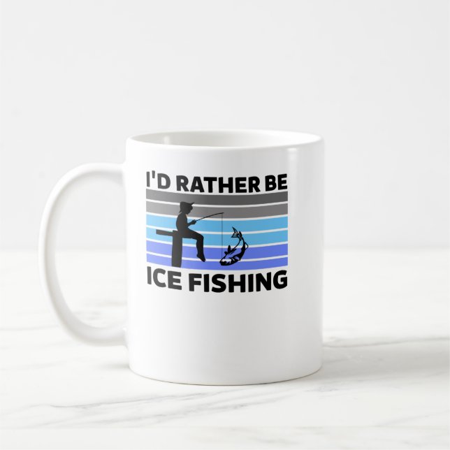 Caneca De Café Eu preferencialmente ser o Retro de Pesca de Gelo, (Esquerda)