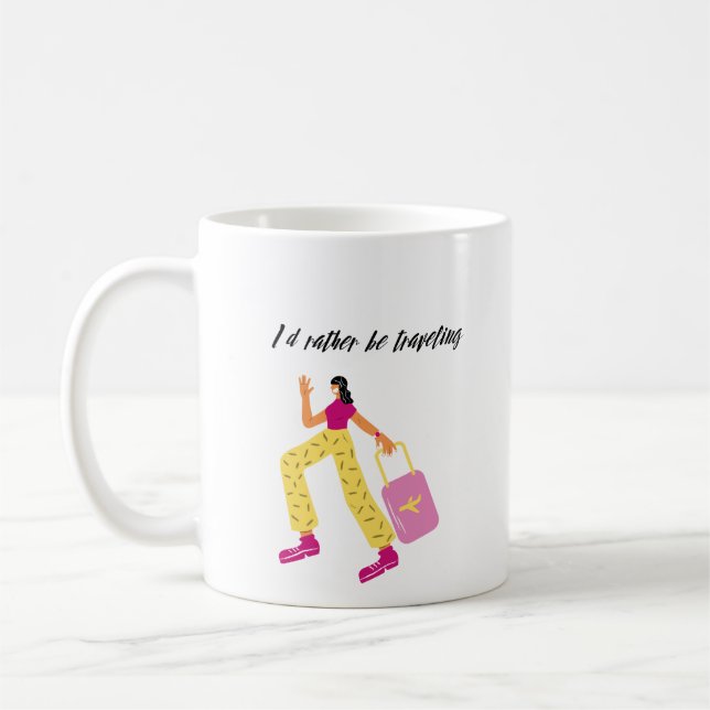 Caneca De Café Eu Preferencialmente Viajando (Esquerda)