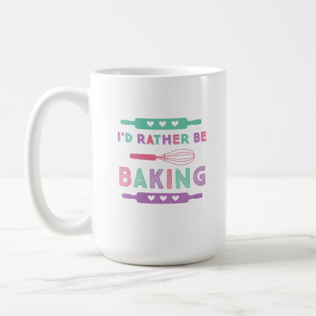 Caneca De Café Eu Preferiria Estar Assando Rosa Roxo (Esquerda)