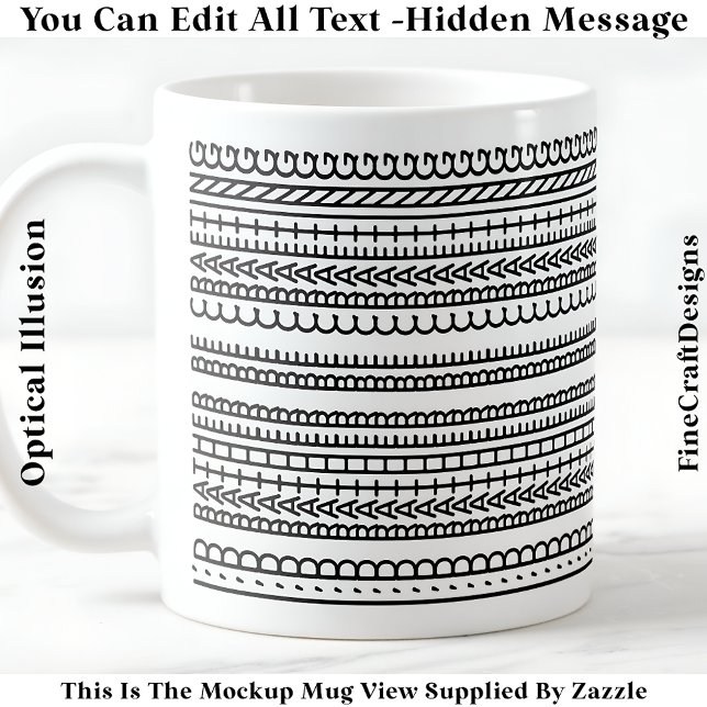 Caneca De Café Eu Preferiria Estar Criando Mensagem Oculta 087 En (Criador carregado)