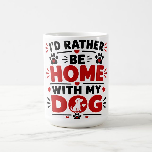 Caneca De Café Eu Preferiria Estar em Casa Com Meu Cachorro (Centro)
