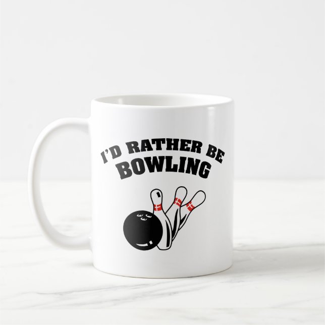 Caneca de Café Eu Preferiria Estar Jogando Boliche (Esquerda)