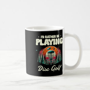 Caneca De Café Eu Preferiria Estar Jogando Disc Golf Frisbee Pôr