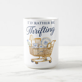 Caneca De Café Eu Preferiria Estar Procurando em Brechós Adesivo