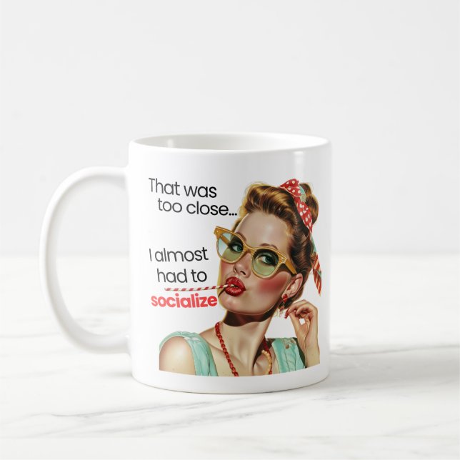 Caneca De Café Eu quase tive que socializar o Mug (Esquerda)